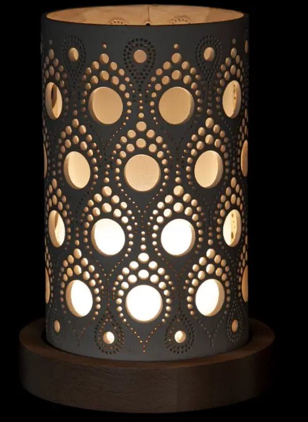 Lampe en céramique au style d’ornementation indienne H 24 cm