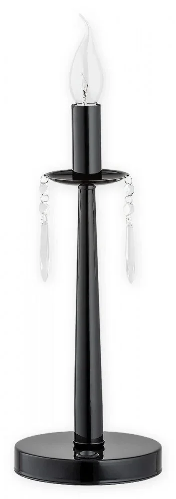 Lampe de table noire style bougie avec pampilles décoratives