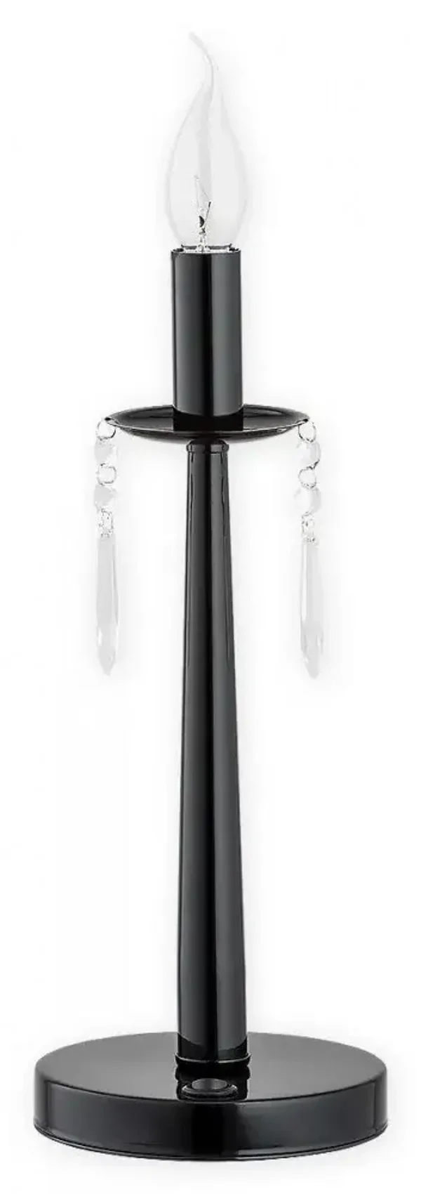 Lampe de table noire style bougie avec pampilles décoratives