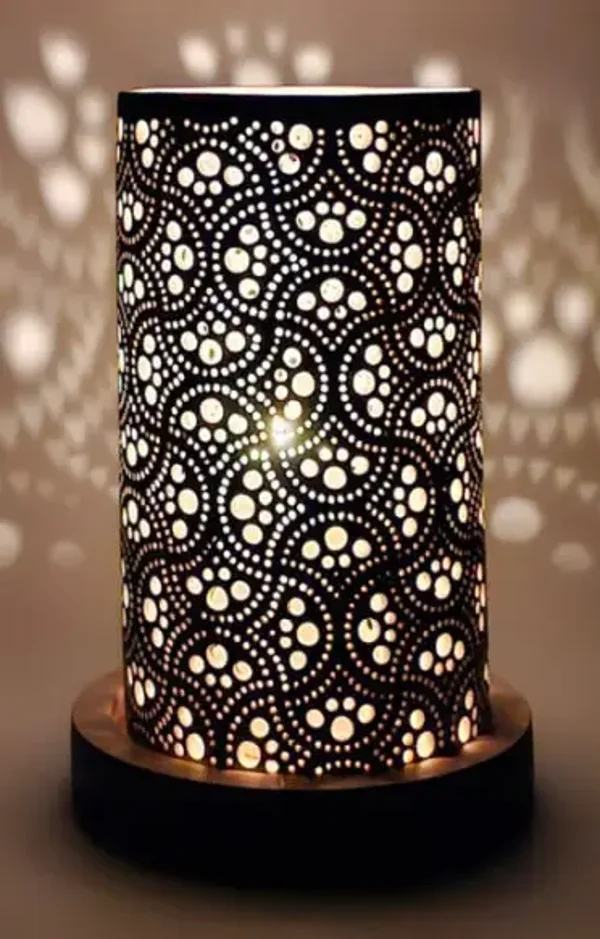 Lampe en céramique au design ornemental persan 25,5 cm