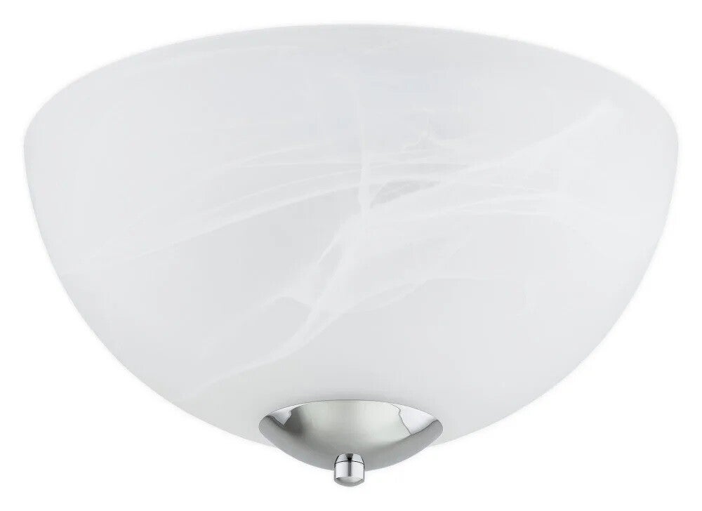 Plafonnier chromé en verre albâtre pour salon moderne et chambre élégante