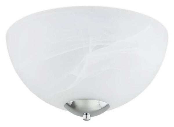 Plafonnier chromé en verre albâtre pour salon moderne et chambre élégante