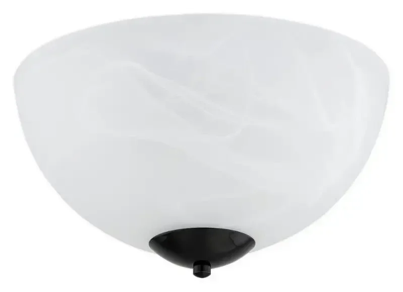 Plafonnier design noir et verre blanc pour salon et chambre