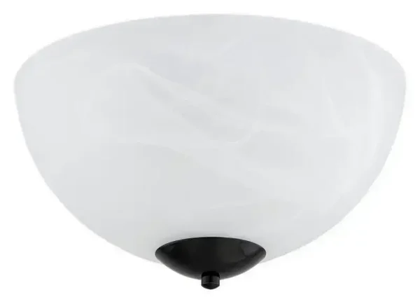 Plafonnier design noir et verre blanc pour salon et chambre