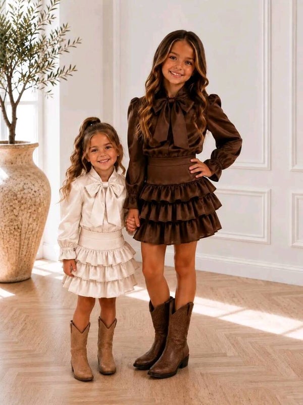 Blouse /broekrok set in 2 kleuren