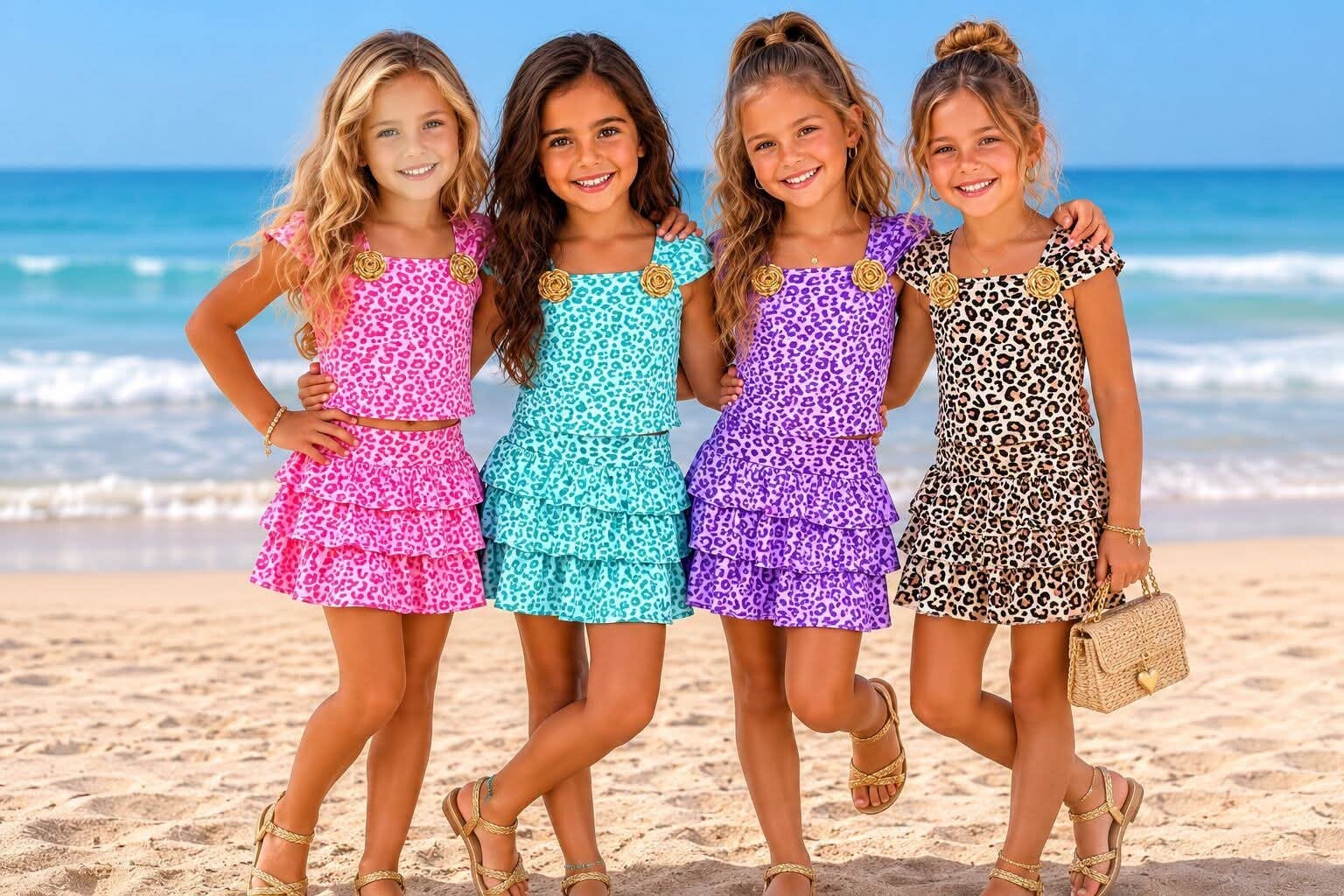 Leopard set in 3 kleuren