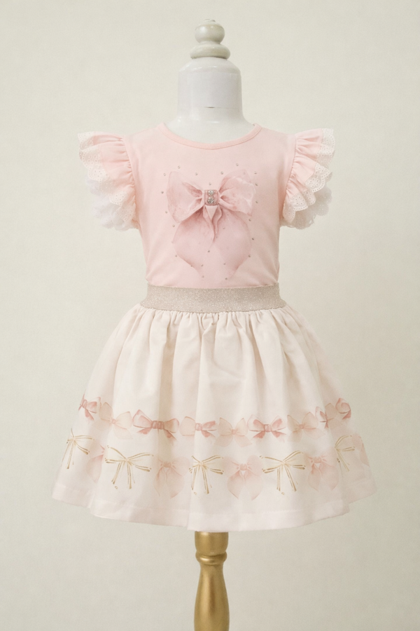 Luxery bow set roze kleine maat