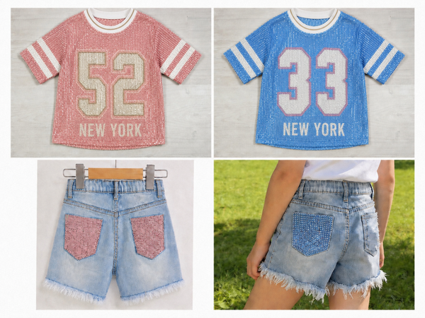 Glitter set roze of blauw