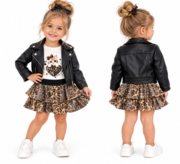 3-delige set leopard cat