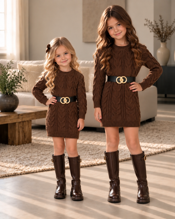 Choco jurk met riem