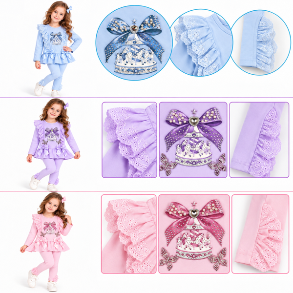 Exclusieve luxery set carousel in blauw-lila -roze