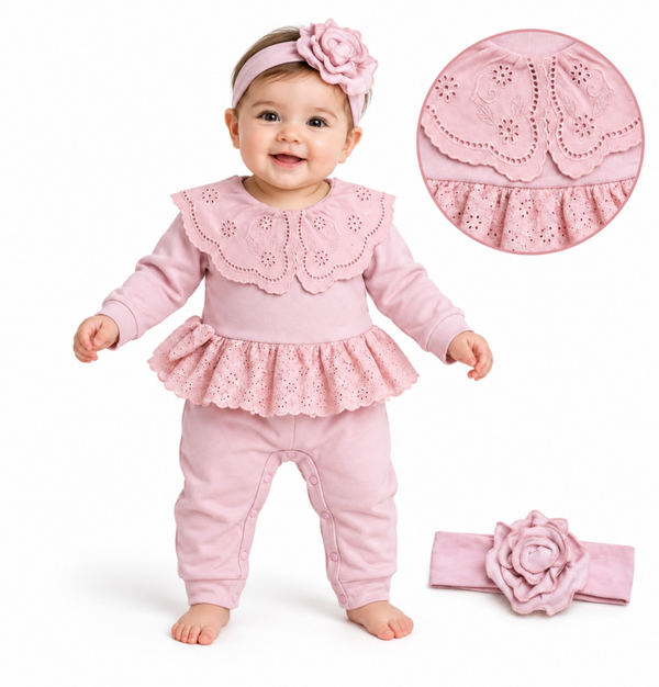 Luxery baby set met haarband