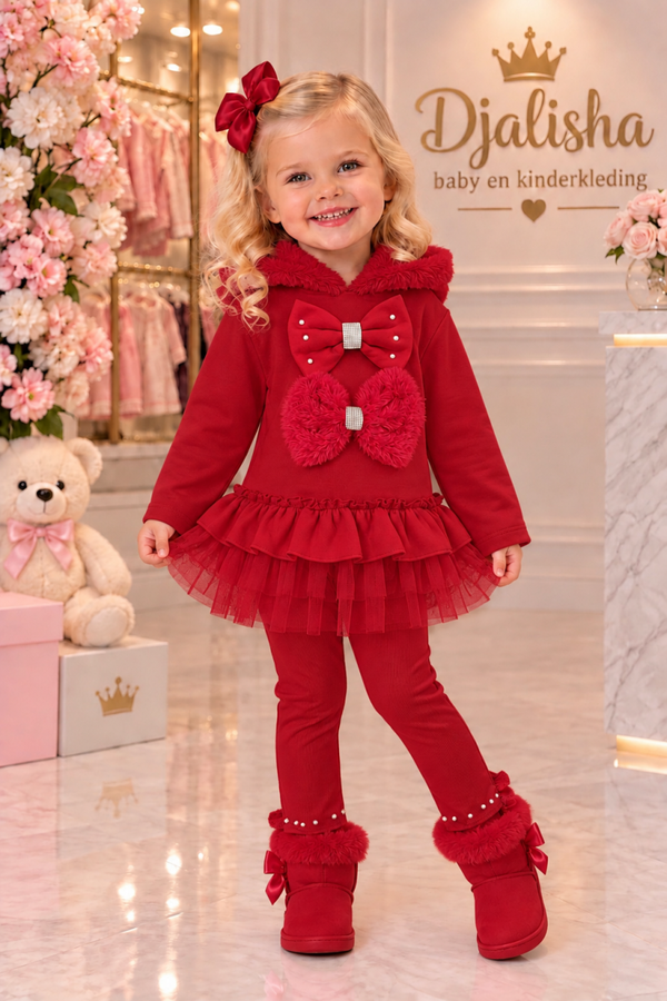 Luxery set exclusieve incl haar klem rood