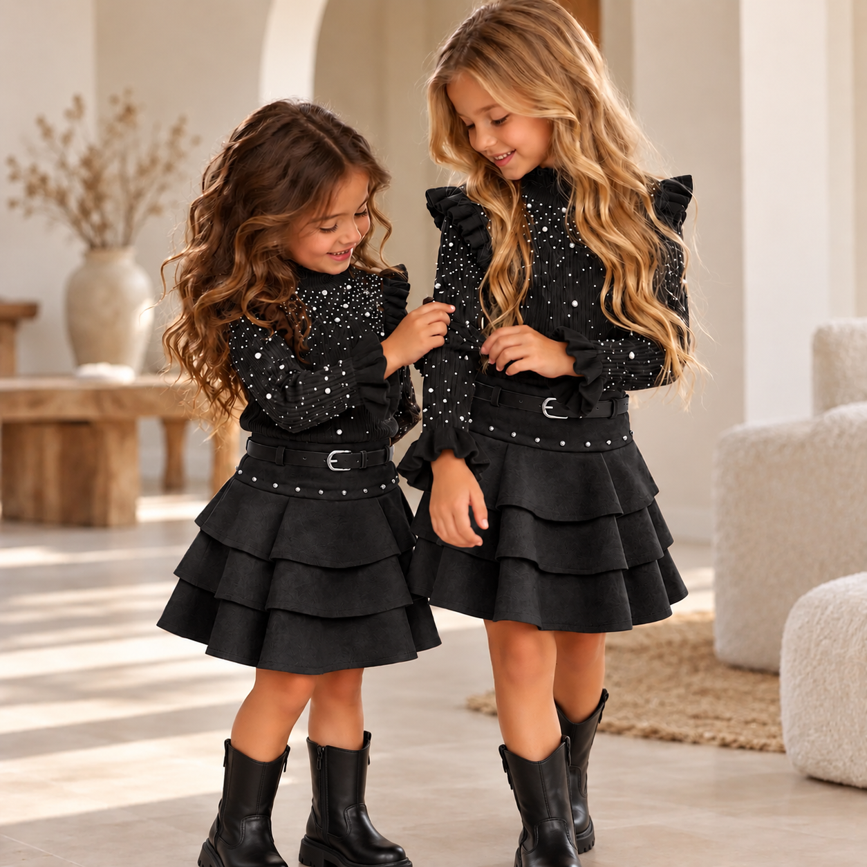 Broek/rok set zwart