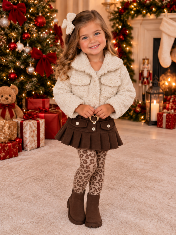 3-delige set leopard choco met winterlegging