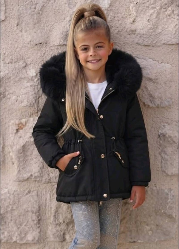 Winterjas zwart bont