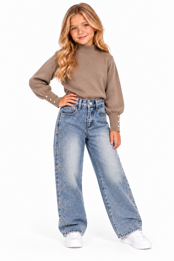 Wide leg jeans star