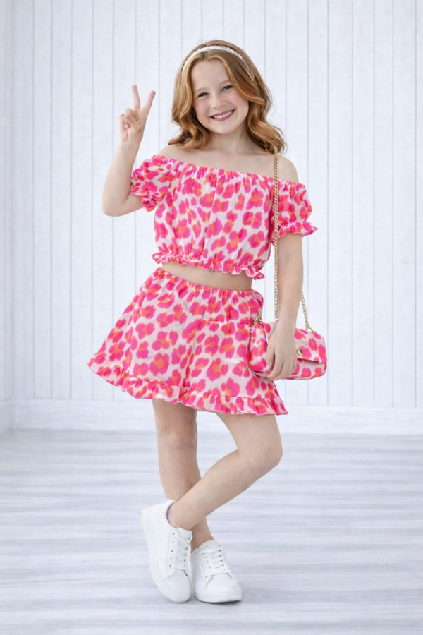 Leopard set fel inclusief tasje