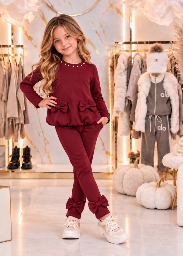 Luxery bow set bordeaux