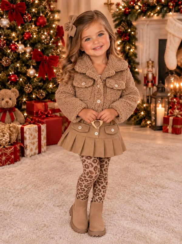 3-delige set met leopard winterlegging