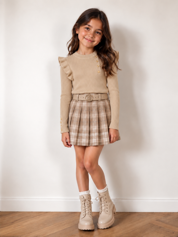 Scot skirt set taupe