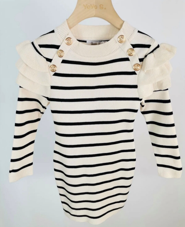 Jurk stripe BEIGE