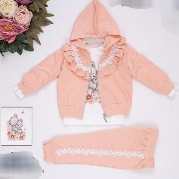 Ruffle set peach