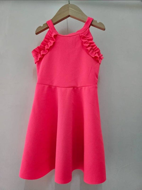 Ruffle dress roze