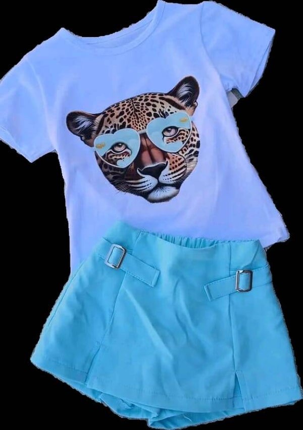 Tijger set met broekrok mint