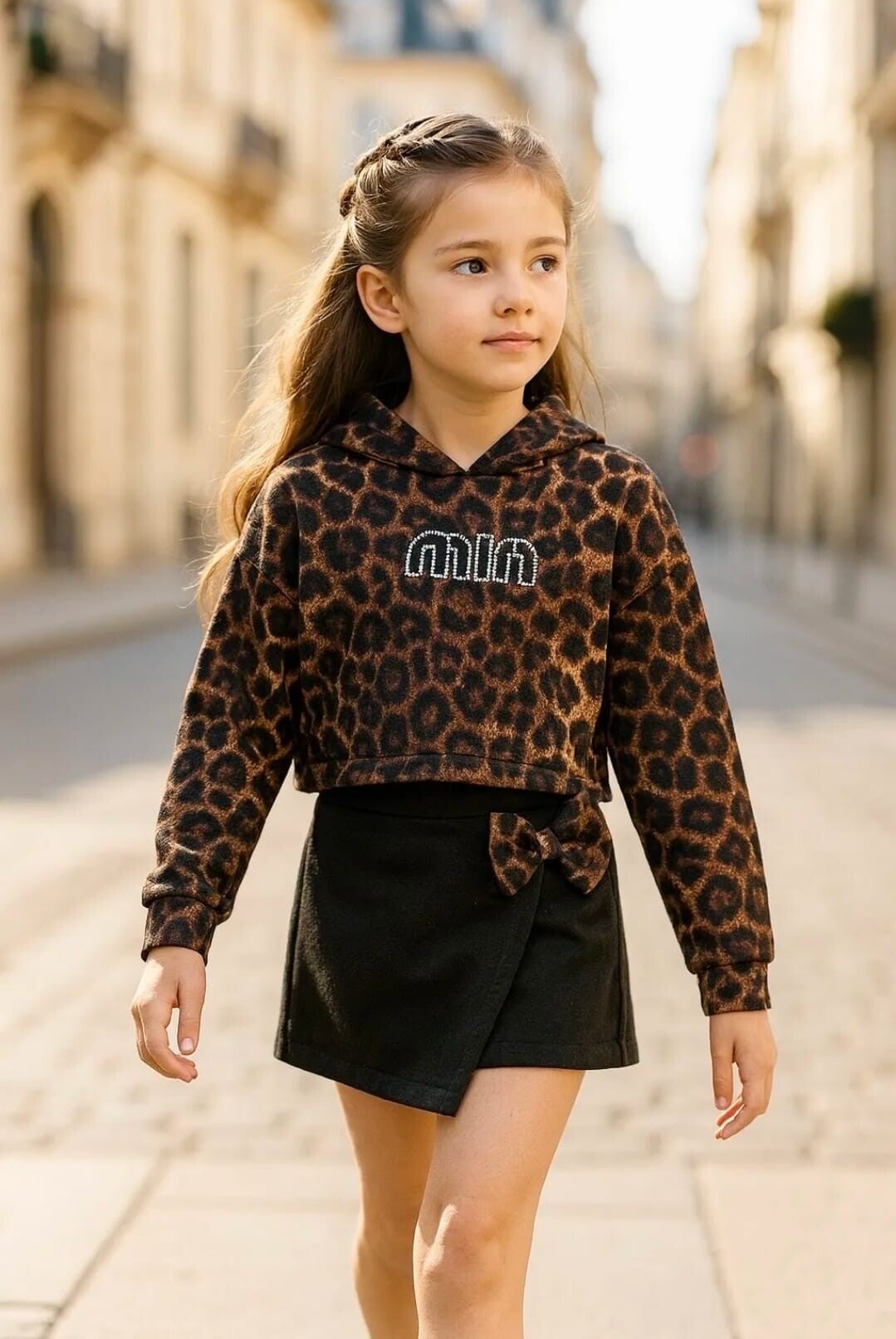 Leopard broekrok set