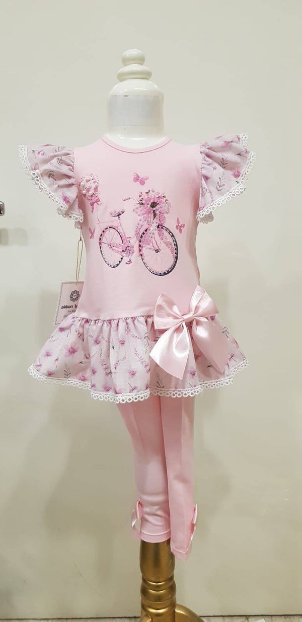 Luxery legging set bike pink