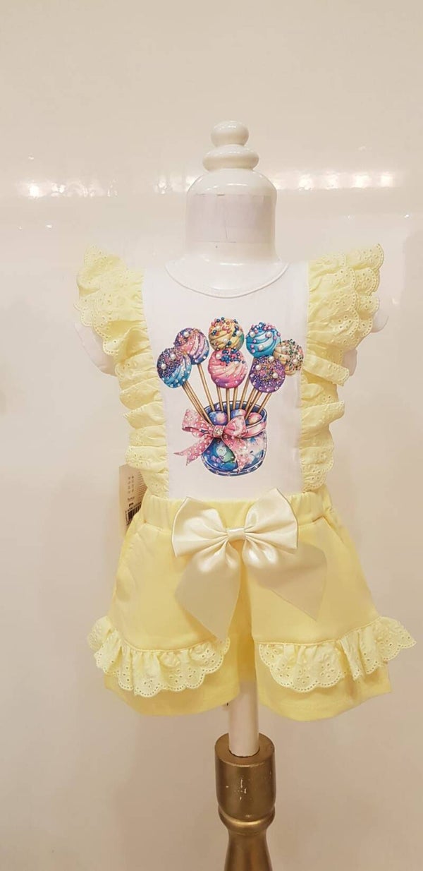 Luxery broekset lolly yellow