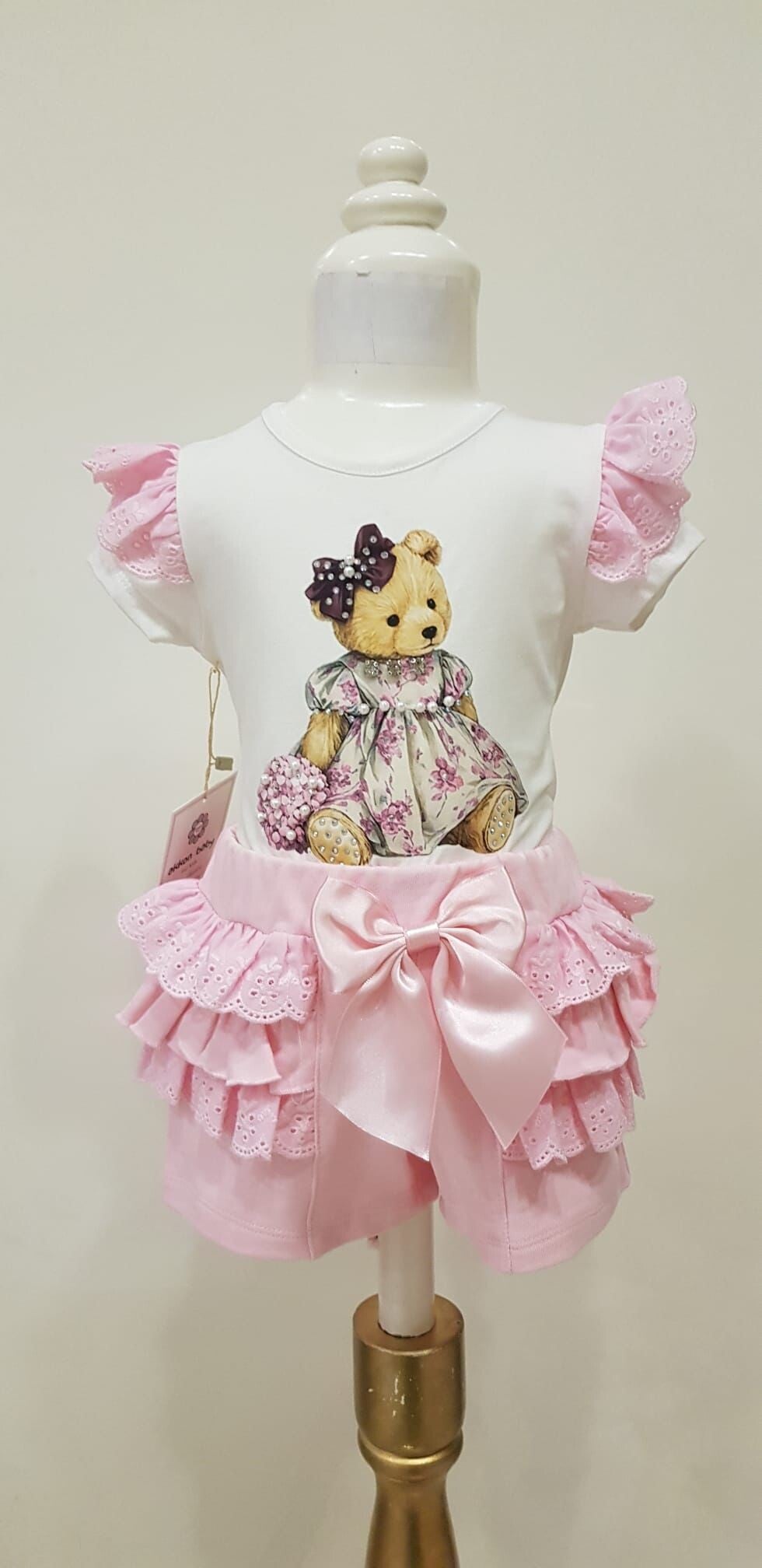 Luxery broekset beer roze