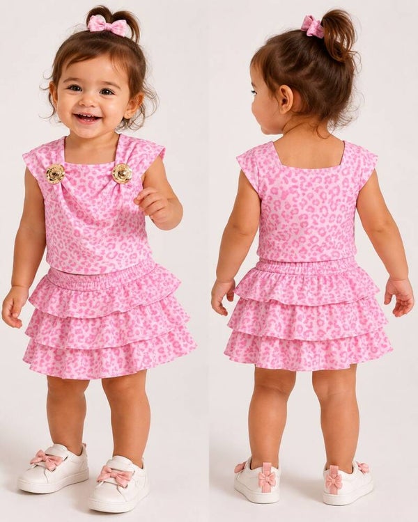 Leopard set roze