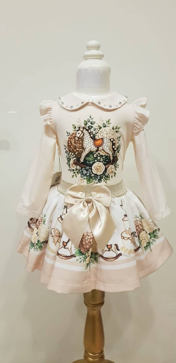 Luxery set hobbelpaard beige