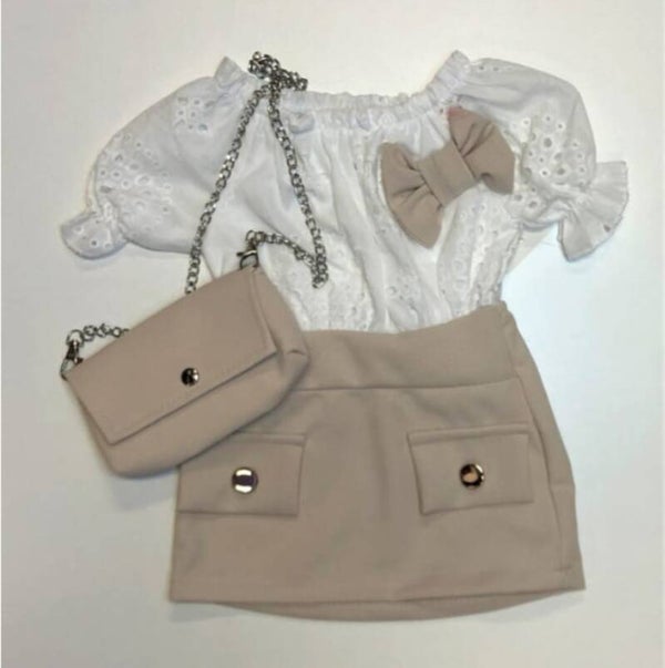 Jurkje met tasje beige