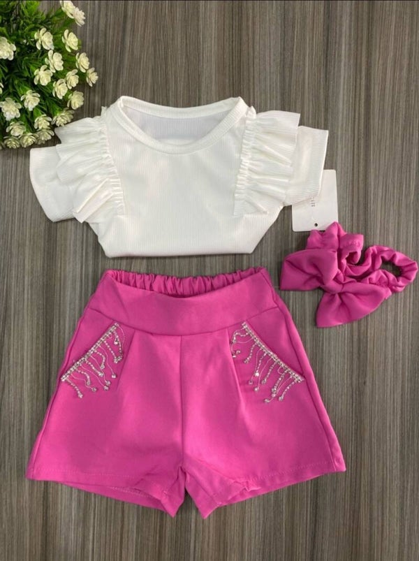 Setje bling hot pink