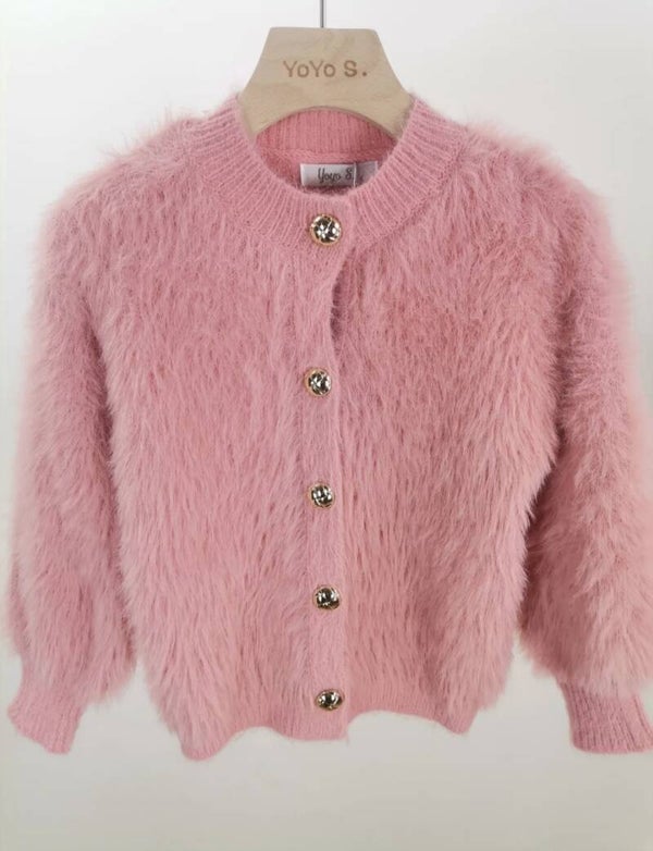 Fluffy vest roze