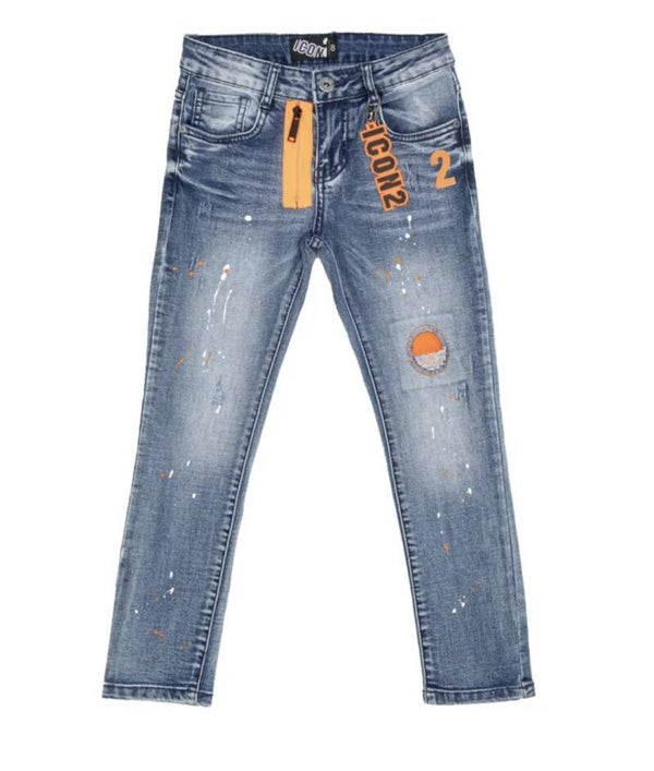 Jeans orange patch