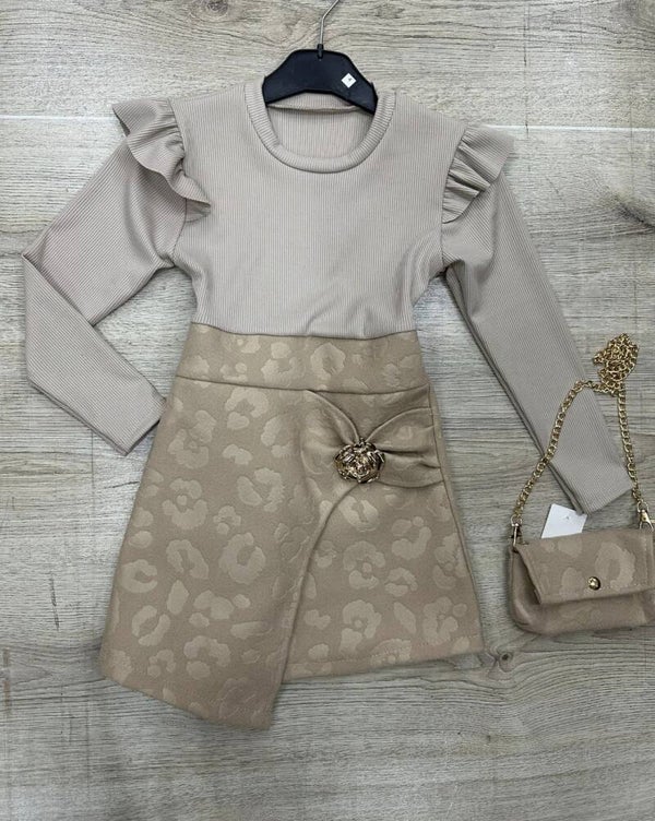 Leopard dress taupe
