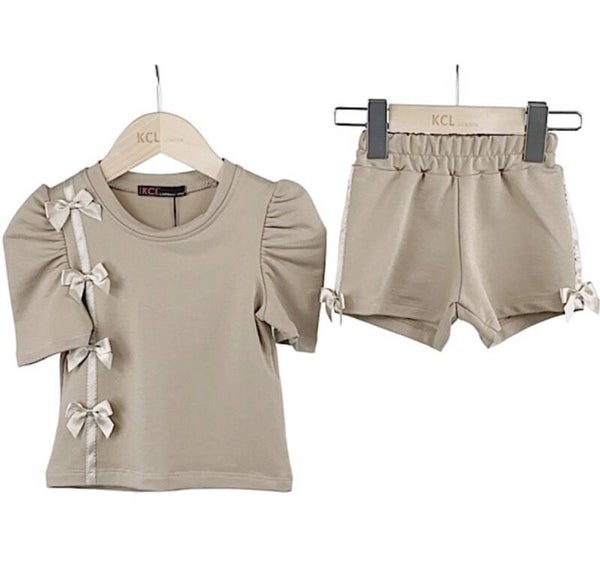 Luxery bow set beige