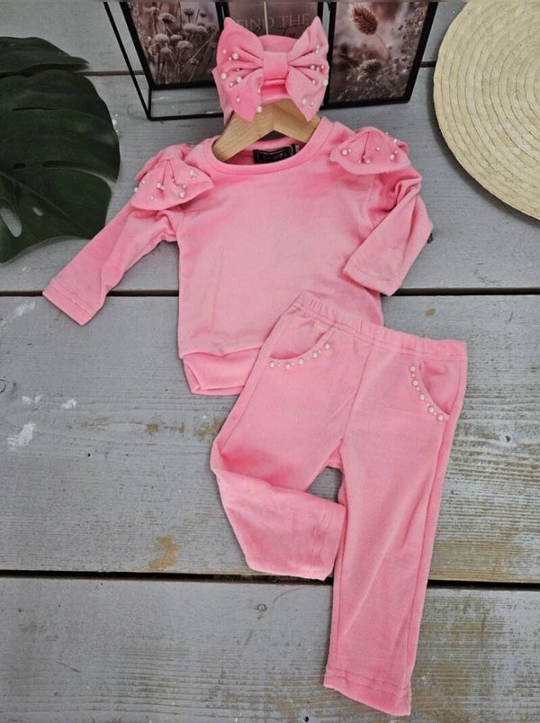 Velvet set hot pink