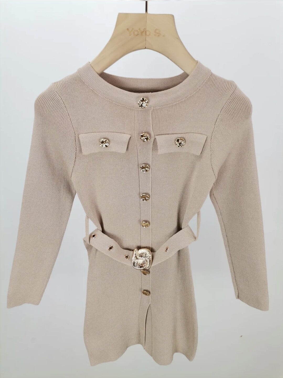 Deluxe jurk beige