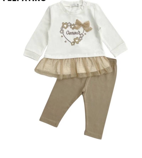 Setje amour beige