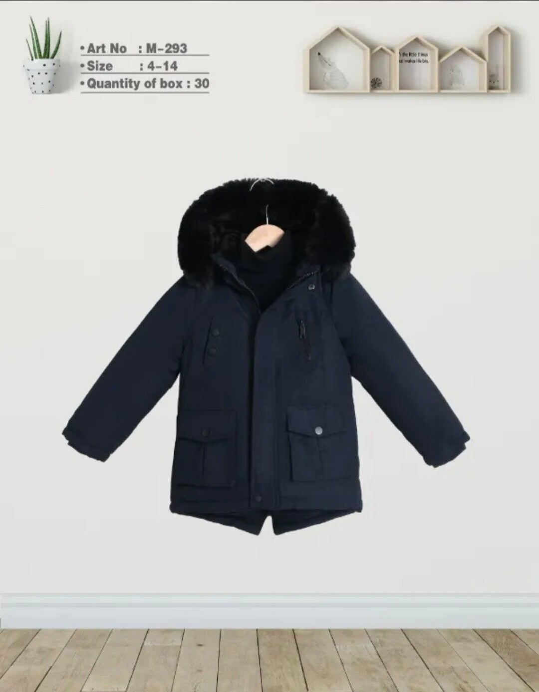 Winterjas jongen donkerblauw vanaf 1 jaar