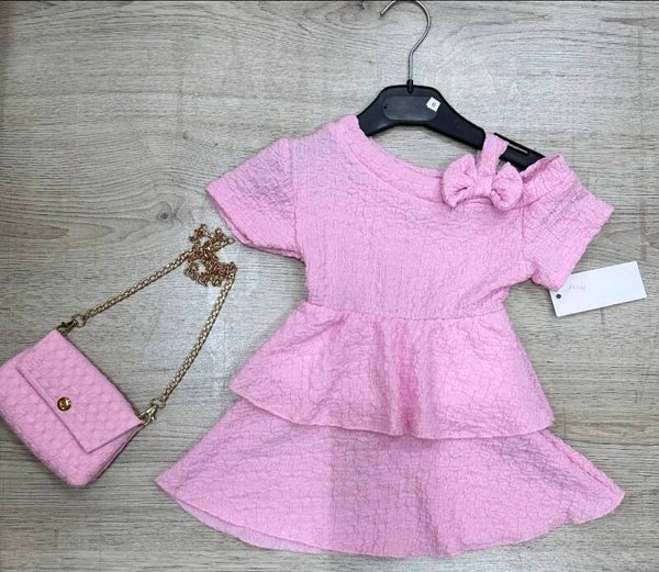Roze jurk met tasje