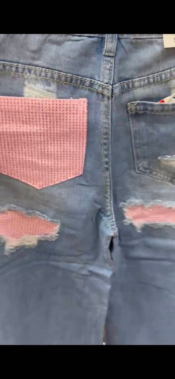 Jeans glitter zakje