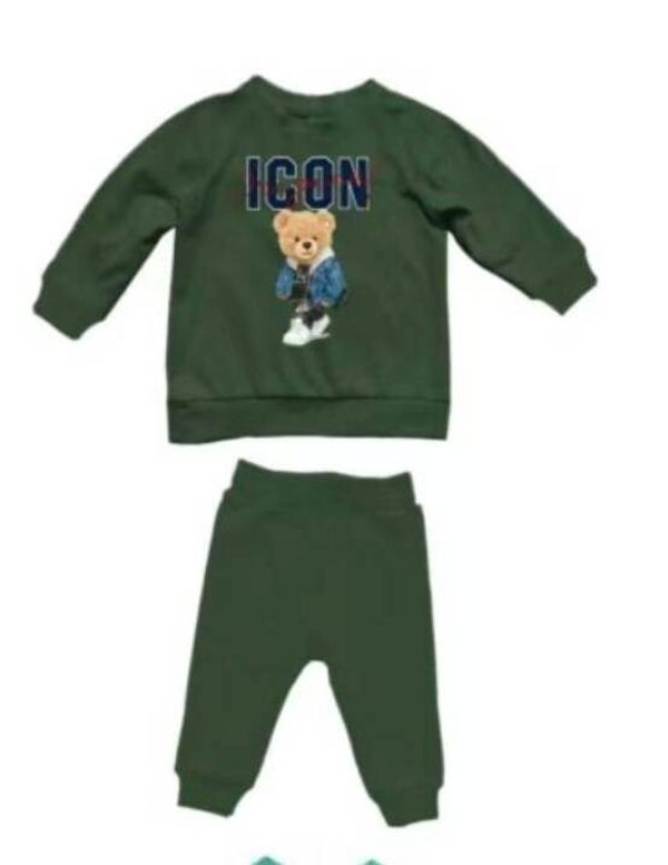 Baby icon set army green
