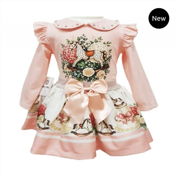 Luxery set hobbelpaard peach/pink