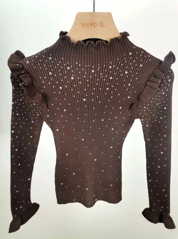 Top met bling choco